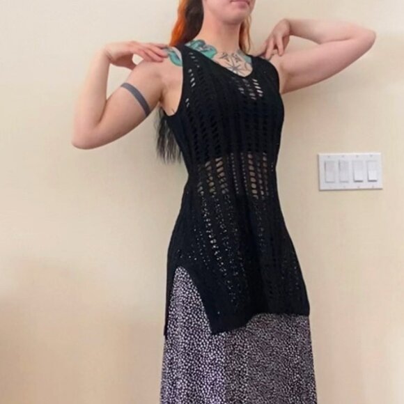 Black Crochet Tunic - Picture 1 of 4